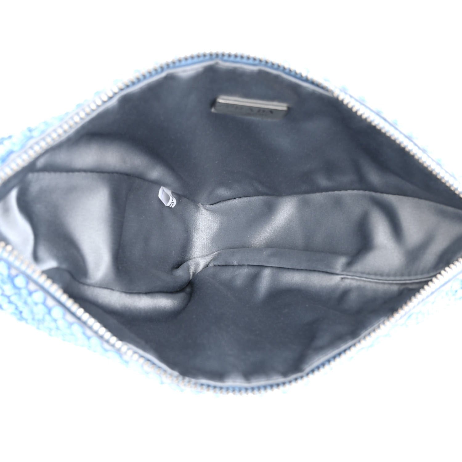 Satin Crystal Triangle Pouch Celeste