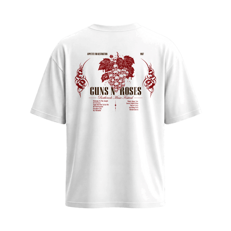 Be Autyst Guns N' Roses White T-Shirt