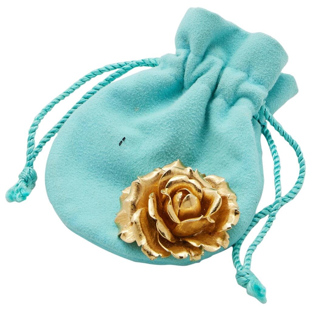 Gold Rose Brooch