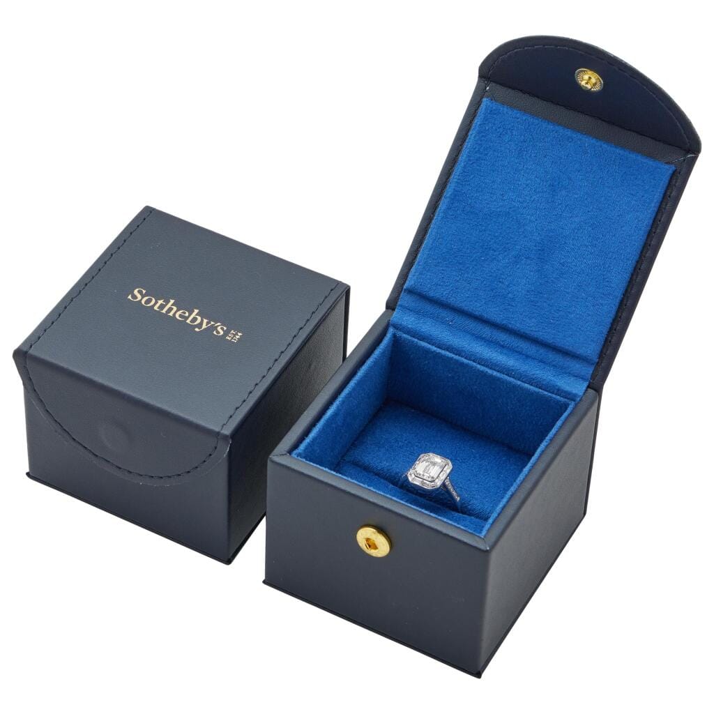 Platinum, 2.01ct Emerald Cut Diamond and Diamond Engagement Ring