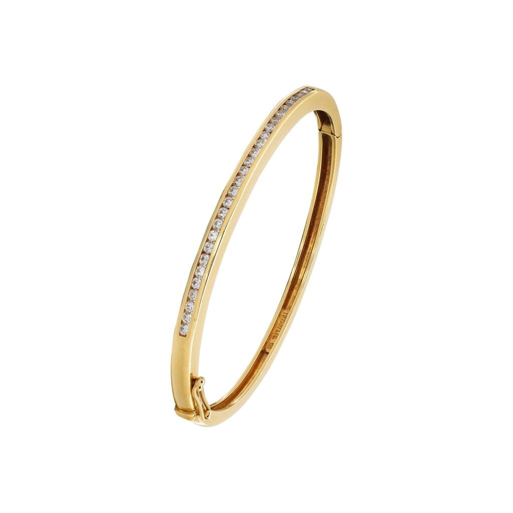 Gold and Diamond Bangle Bracelet