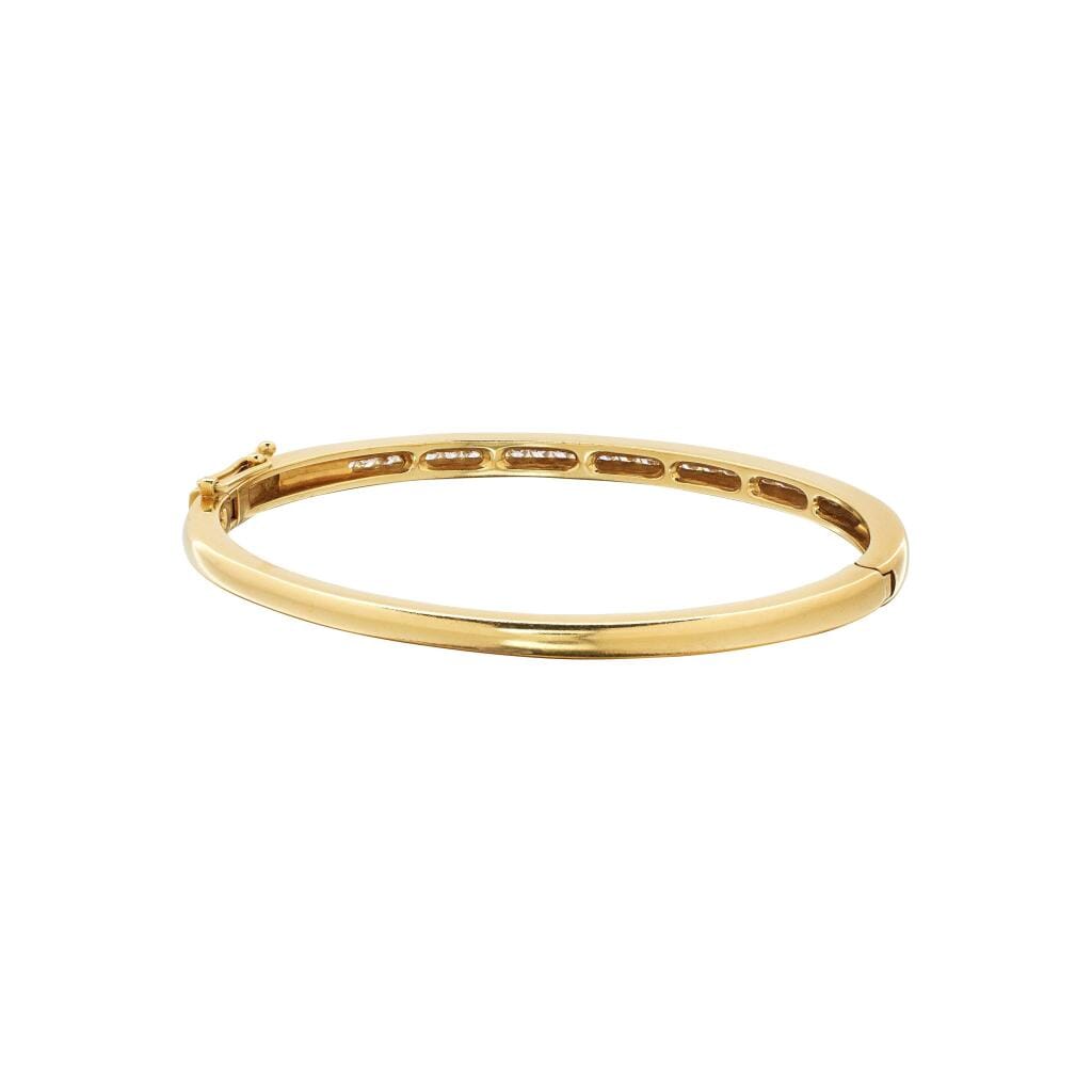 Gold and Diamond Bangle Bracelet