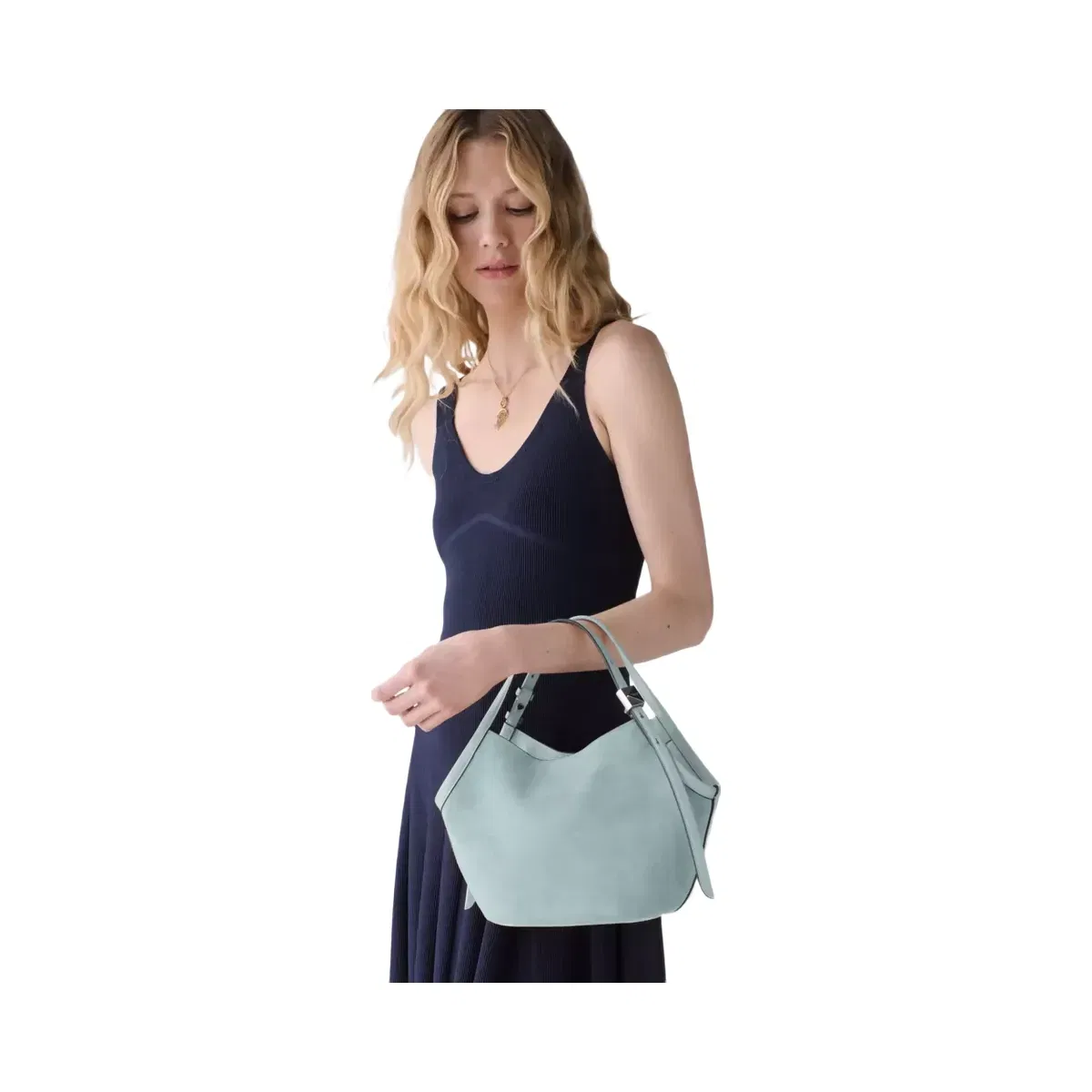Kate Spade Deco Suede Small Tulip Tote Bag English Sea