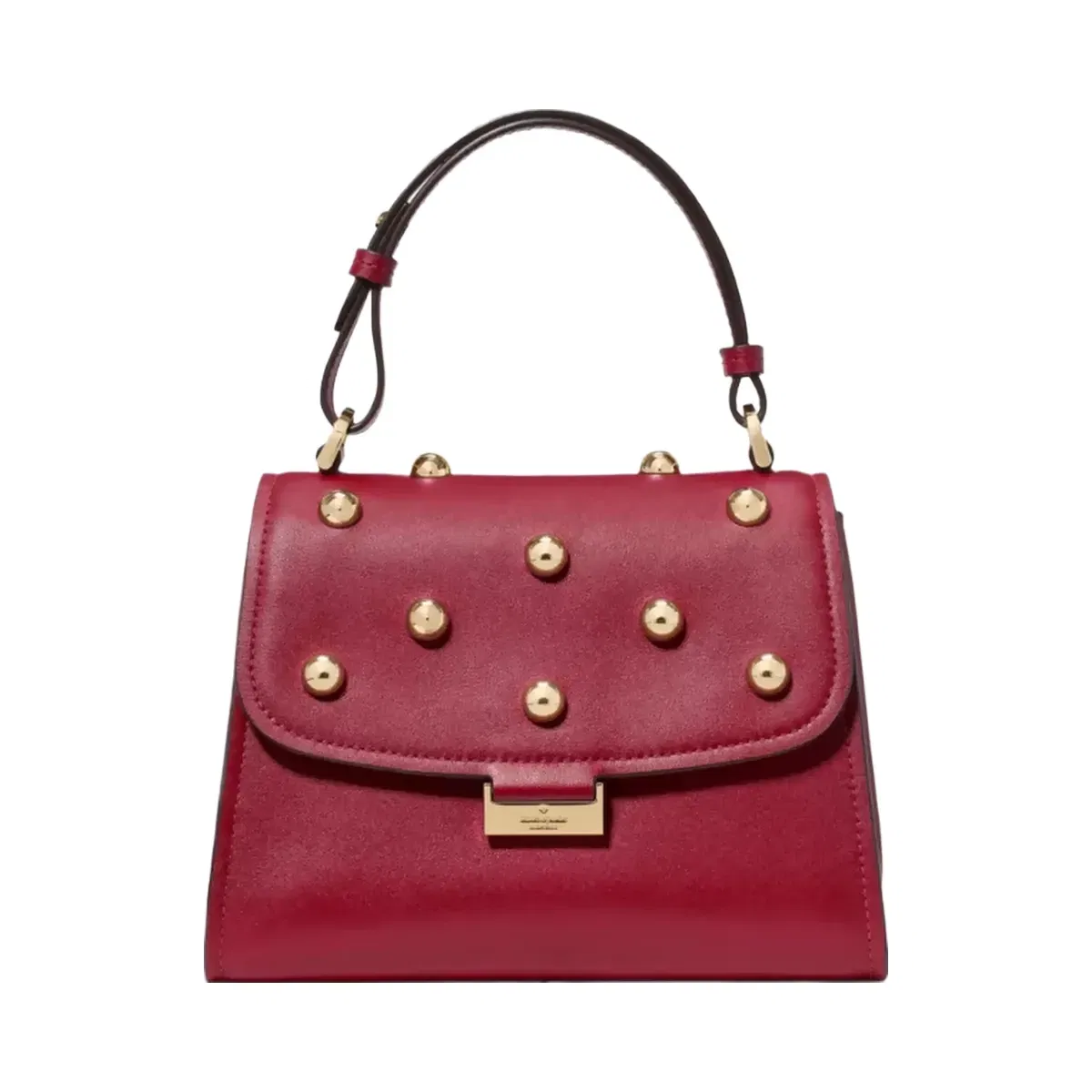 Kate Spade Riley Studded Small Top Handle Bag Red Jam