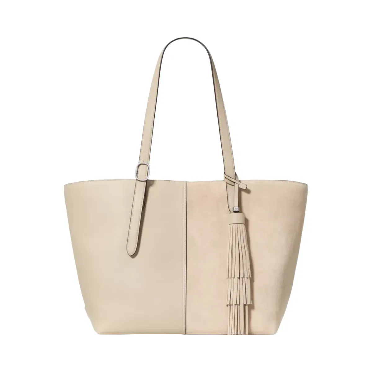 Kate Spade 454 Suede Fringe Tote Bag Light Sand