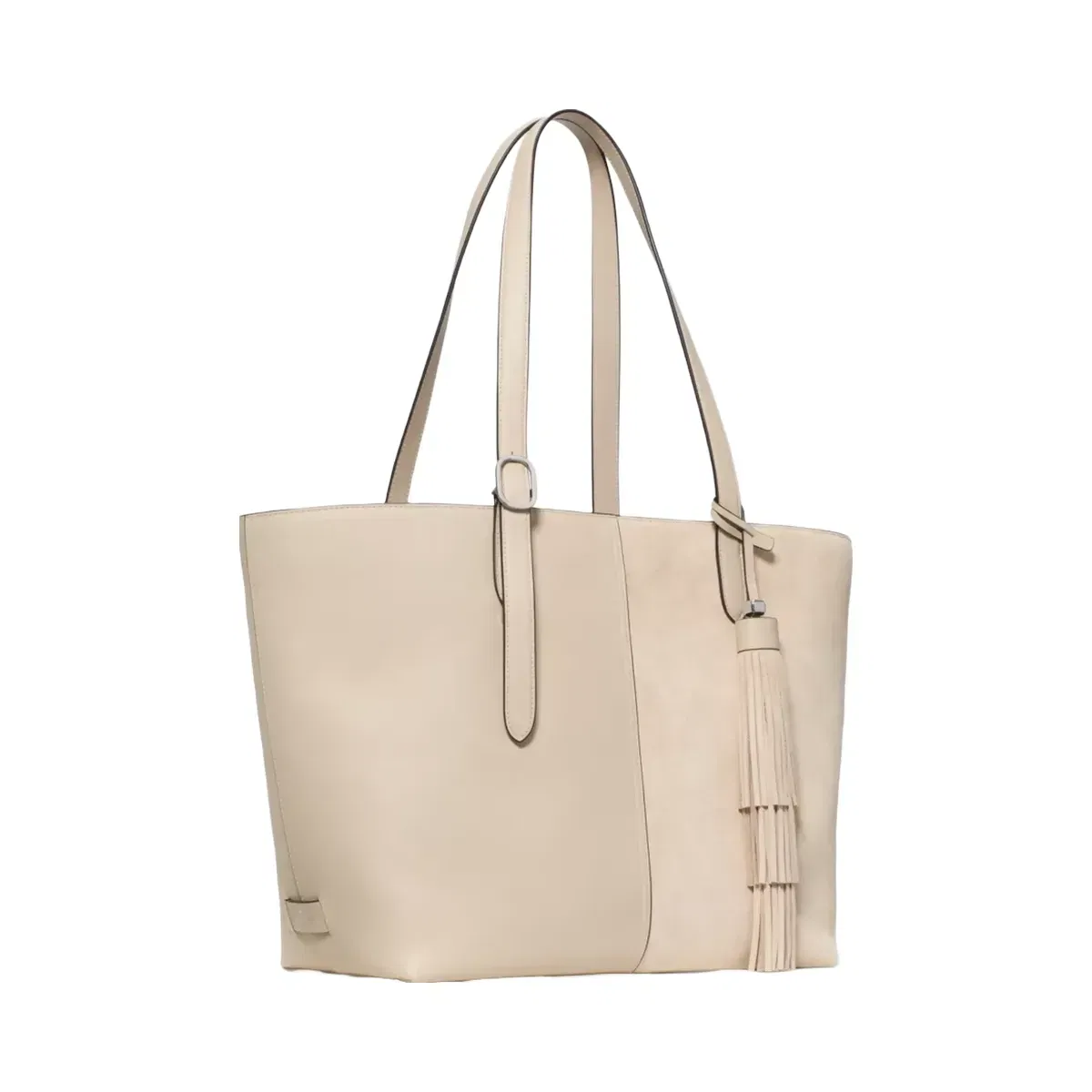 Kate Spade 454 Suede Fringe Tote Bag Light Sand