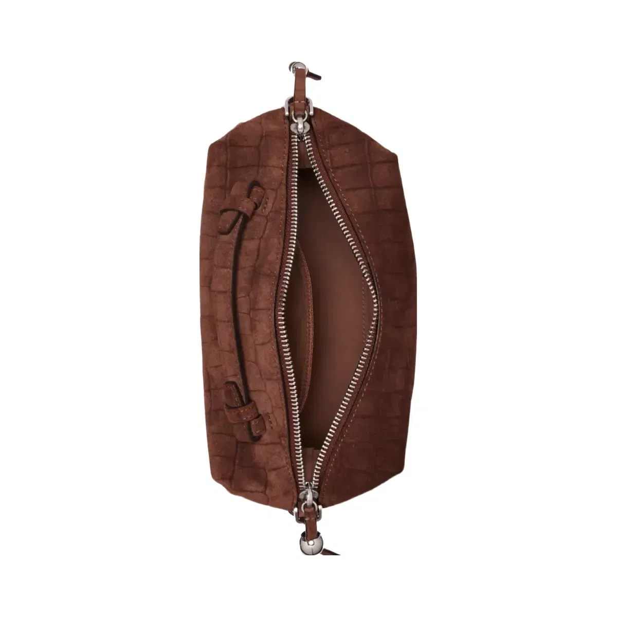 Kate Spade Billie Suede Croc Crossbody Bag Chocolate Truffle