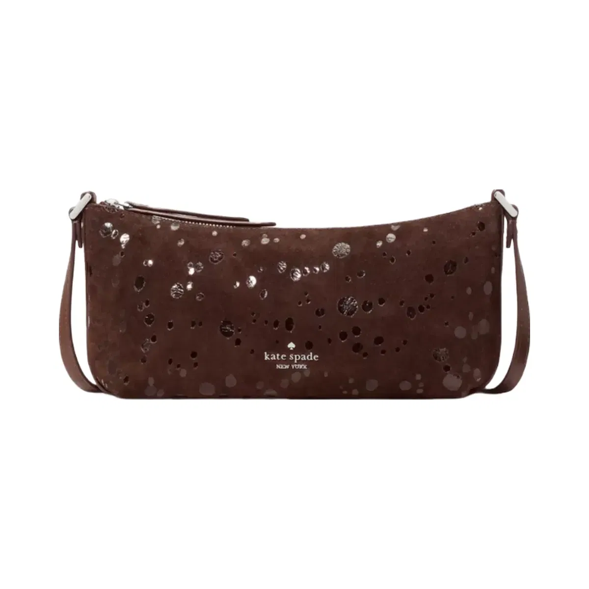 Kate Spade Lenox Suede Dots Mini Crossbody Bag Hot Fudge