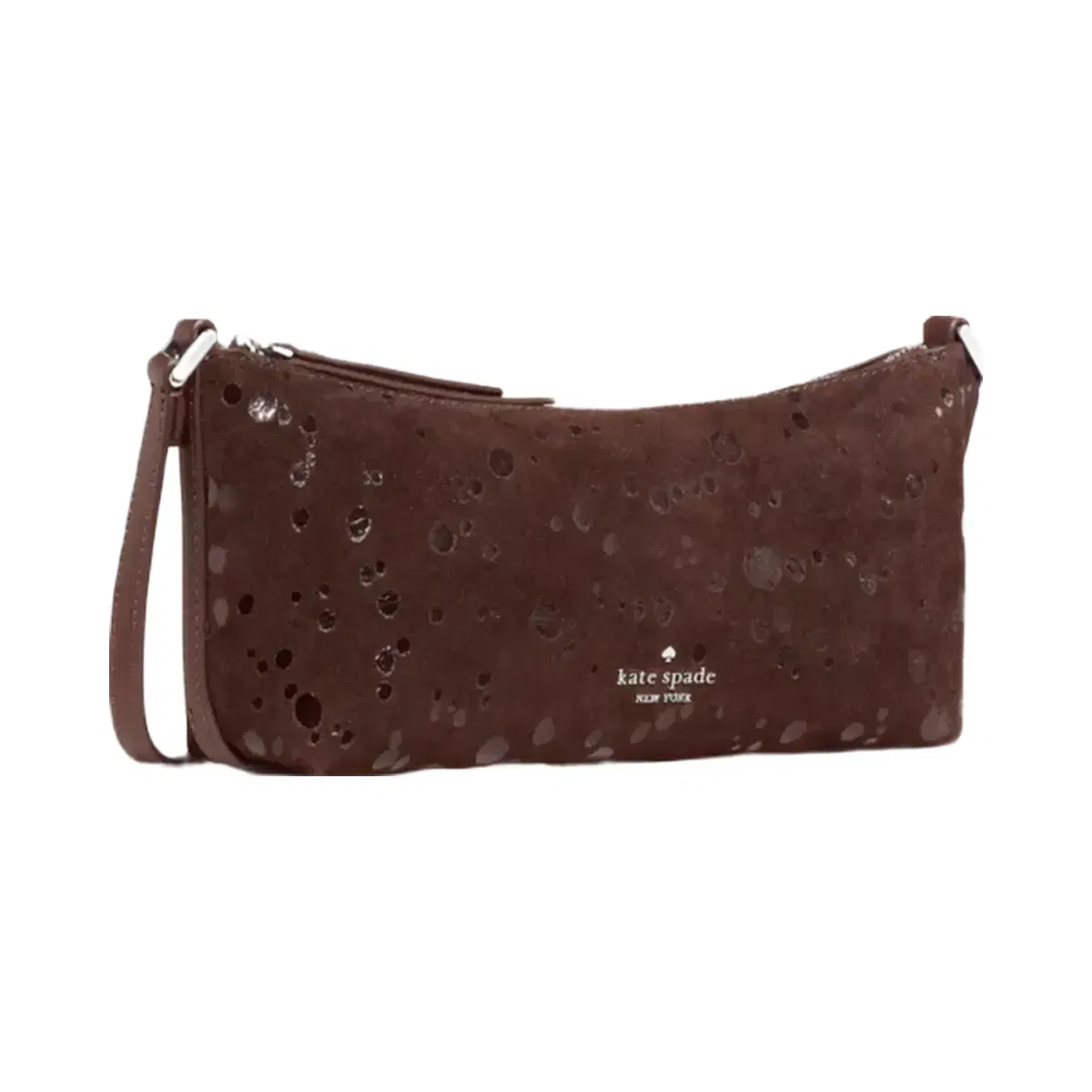 Kate Spade Lenox Suede Dots Mini Crossbody Bag Hot Fudge
