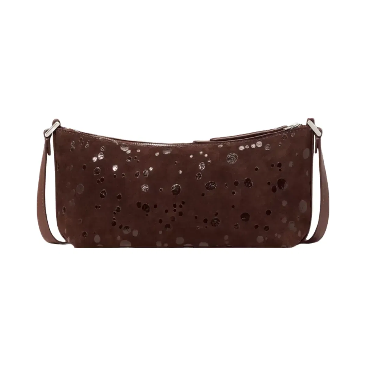 Kate Spade Lenox Suede Dots Mini Crossbody Bag Hot Fudge