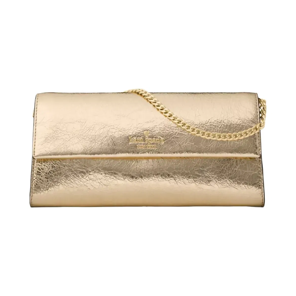 Kate Spade Scarlett Metallic Wallet On Chain Gold