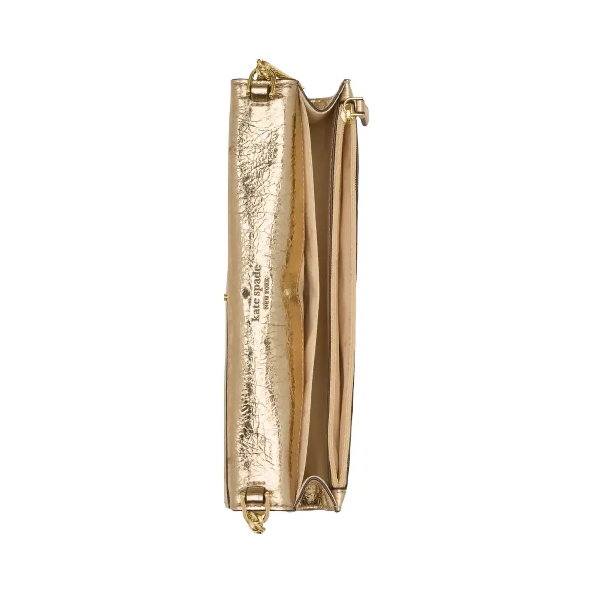 Kate Spade Scarlett Metallic Wallet On Chain Gold
