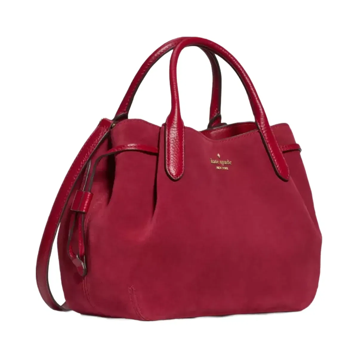 Kate Spade Dumpling Suede Satchel Bag Red Jam