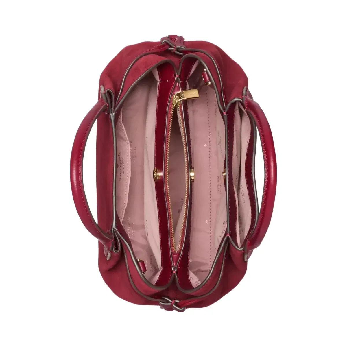 Kate Spade Dumpling Suede Satchel Bag Red Jam