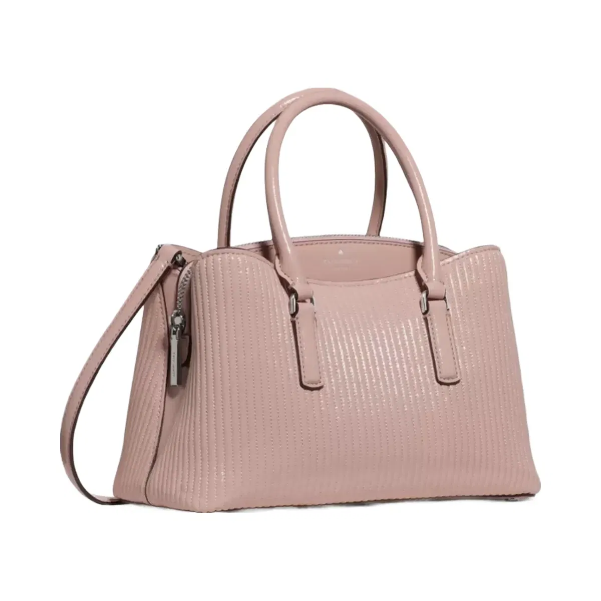 Kate Spade Thompson Street Shiny Quilted Small Satchel Bag Rose Smoke