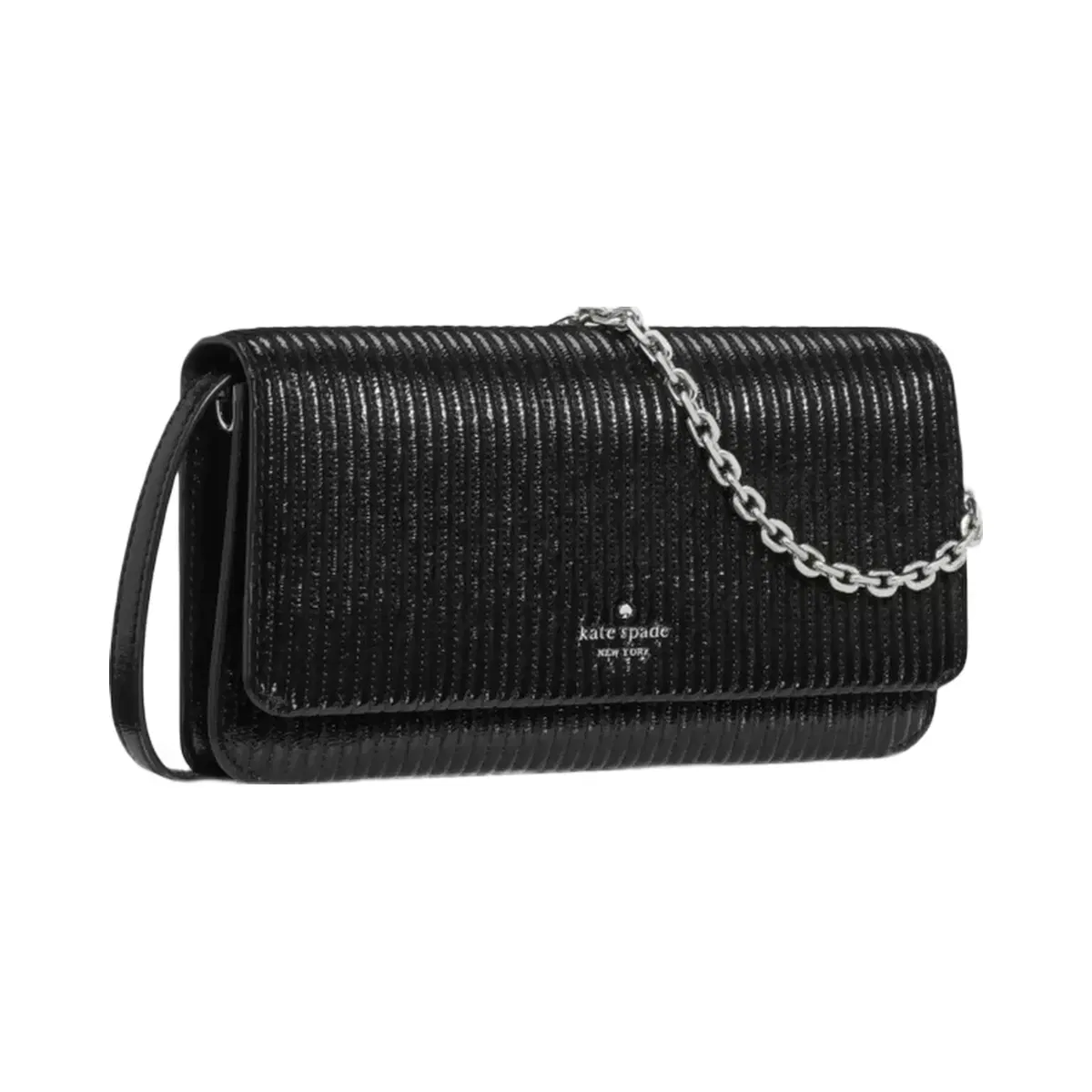 Kate Spade Ivy Shiny Quilted Crossbody Bag Black
