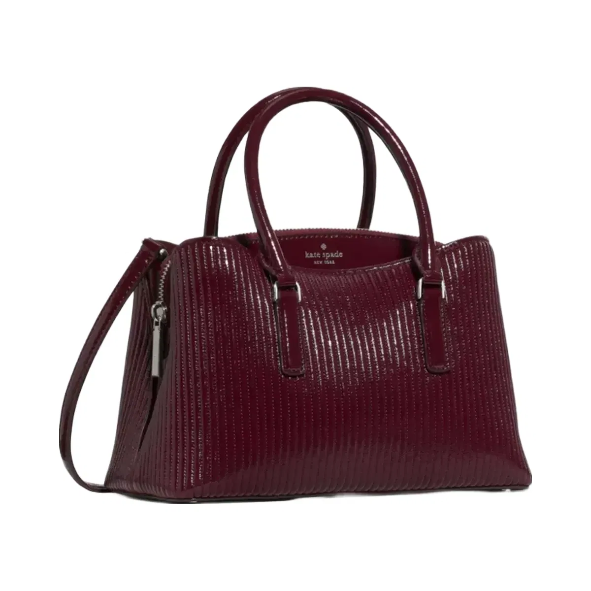 Kate Spade Thompson Street Shiny Quilted Small Satchel Bag Grenache