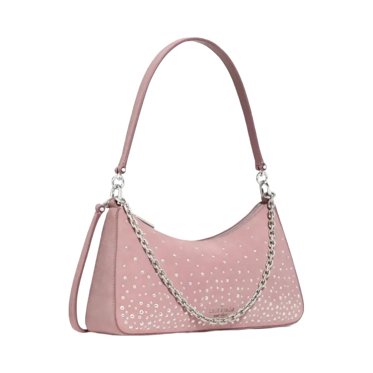 Kate Spade Margot Studded Suede Shoulder Bag Dusk Rose