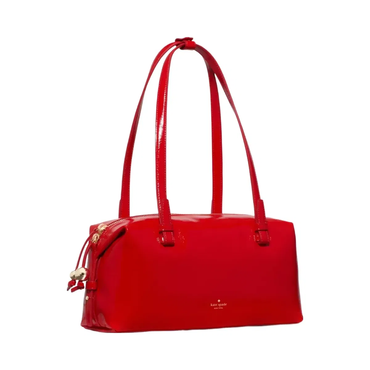 Kate Spade Billie Shiny Leather Shoulder Bag Ks Bright Red