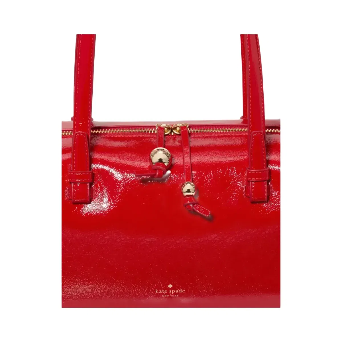 Kate Spade Billie Shiny Leather Shoulder Bag Ks Bright Red