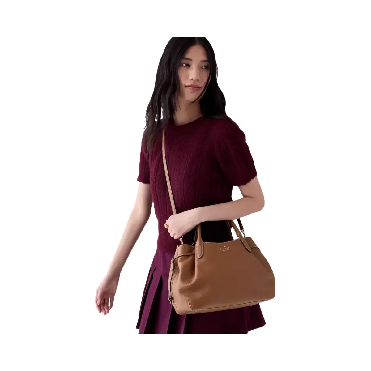 Kate Spade Dumpling Large Satchel Bag Warm Gingerbread