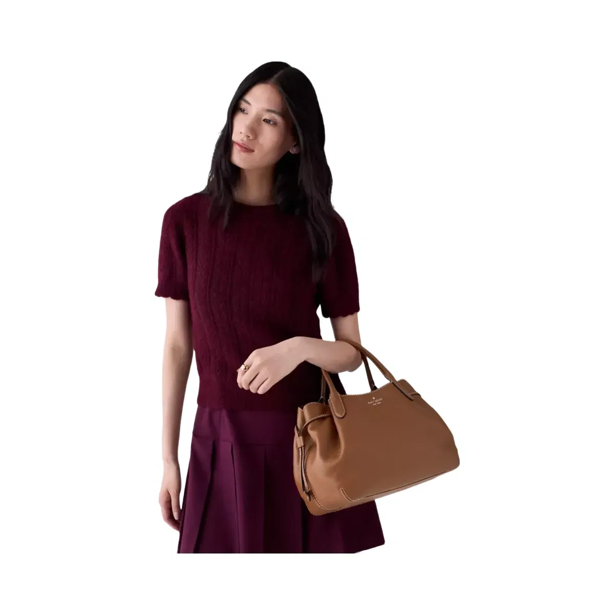 Kate Spade Dumpling Large Satchel Bag Warm Gingerbread