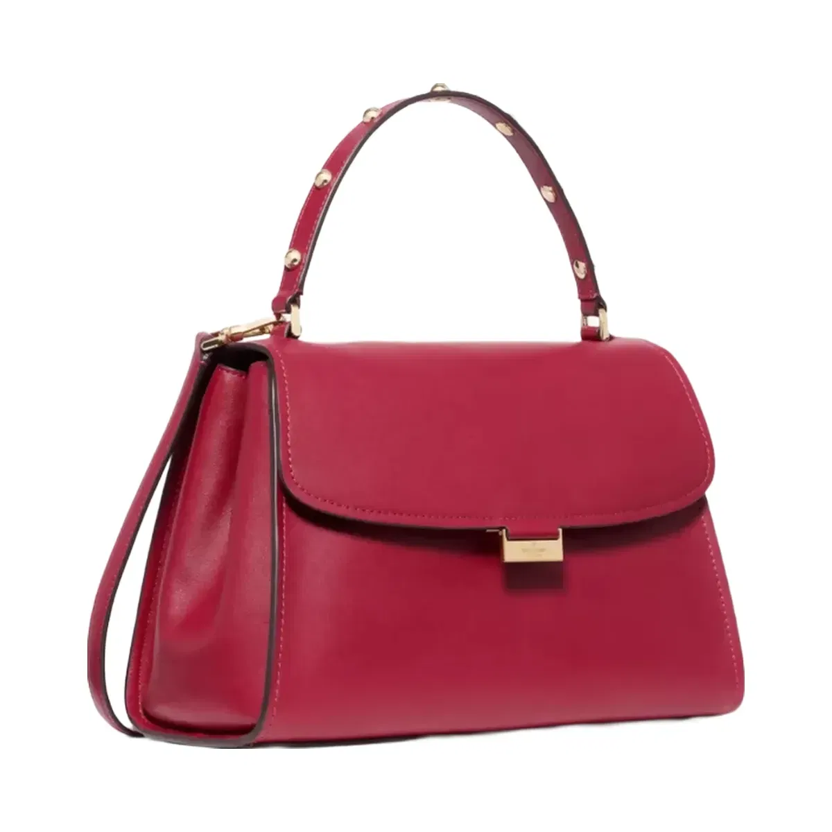 Kate Spade Riley Studded Top Handle Bag Red Jam