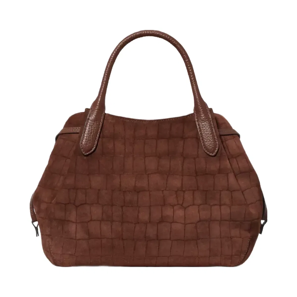 Kate Spade Dumpling Suede Croc Satchel Bag Chocolate Truffle