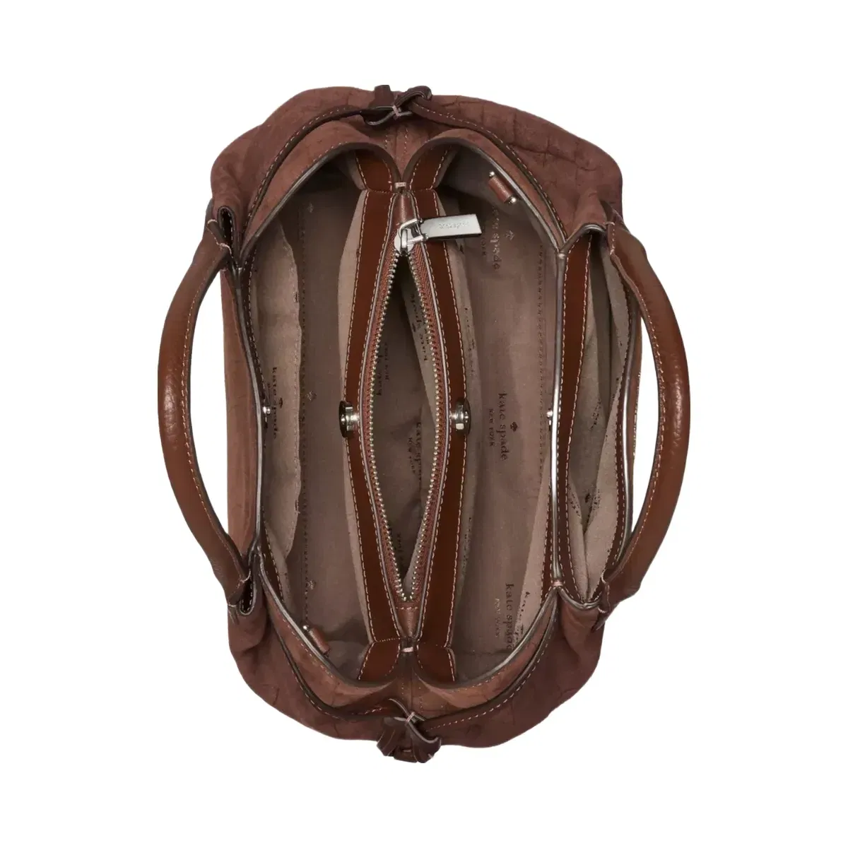 Kate Spade Dumpling Suede Croc Satchel Bag Chocolate Truffle