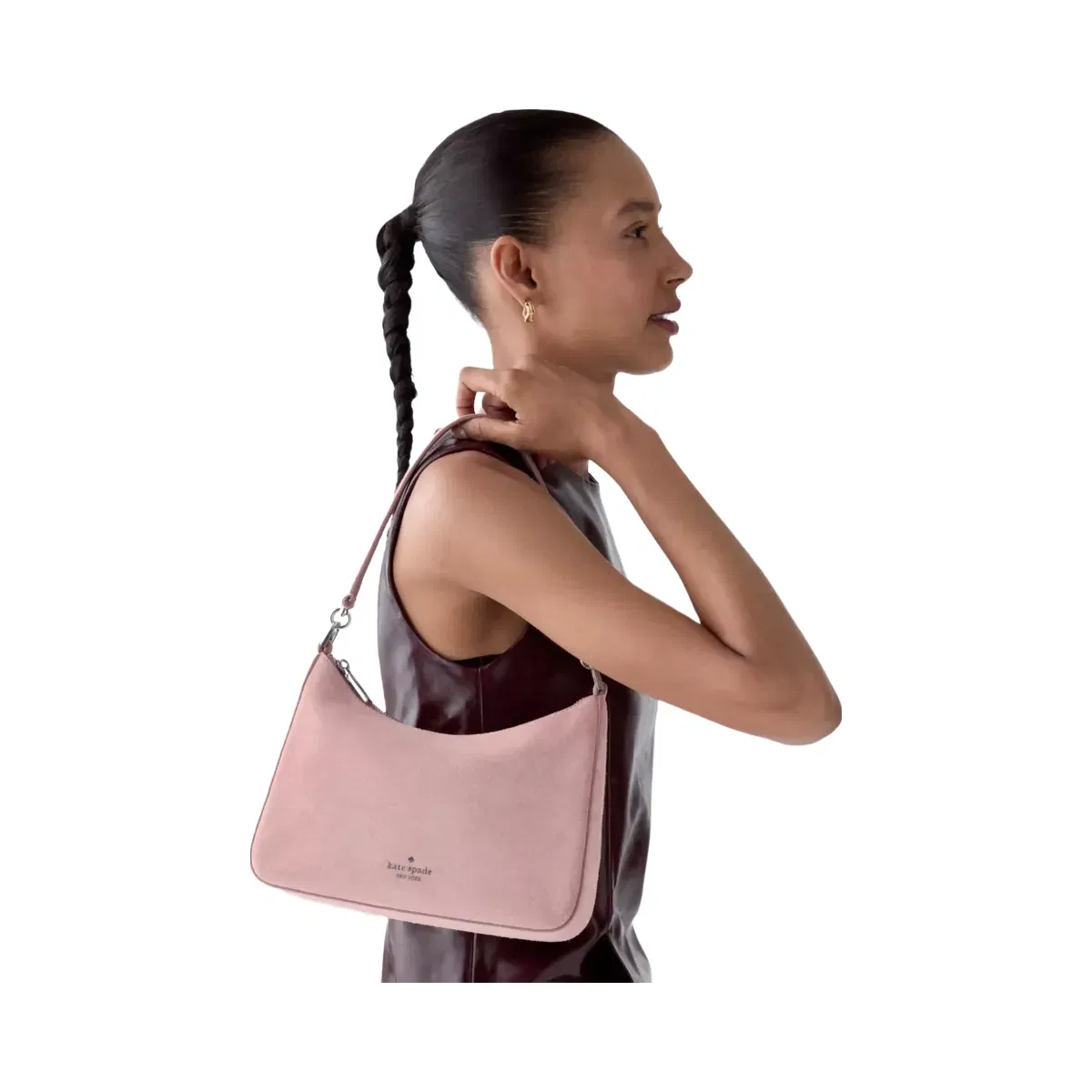 Kate Spade Margot Suede Medium Shoulder Bag Dusk Rose