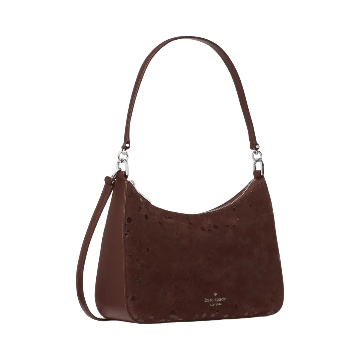Kate Spade Margot Suede Dots Medium Shoulder Bag Hot Fudge