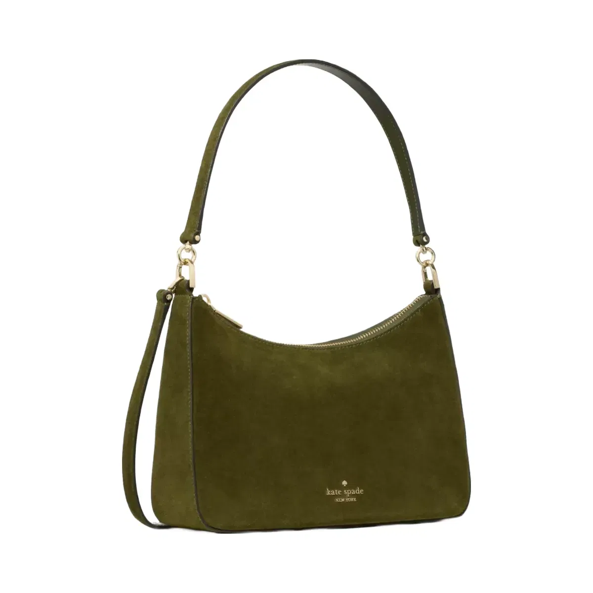 Kate Spade Margot Suede Medium Shoulder Bag Enchanted Green