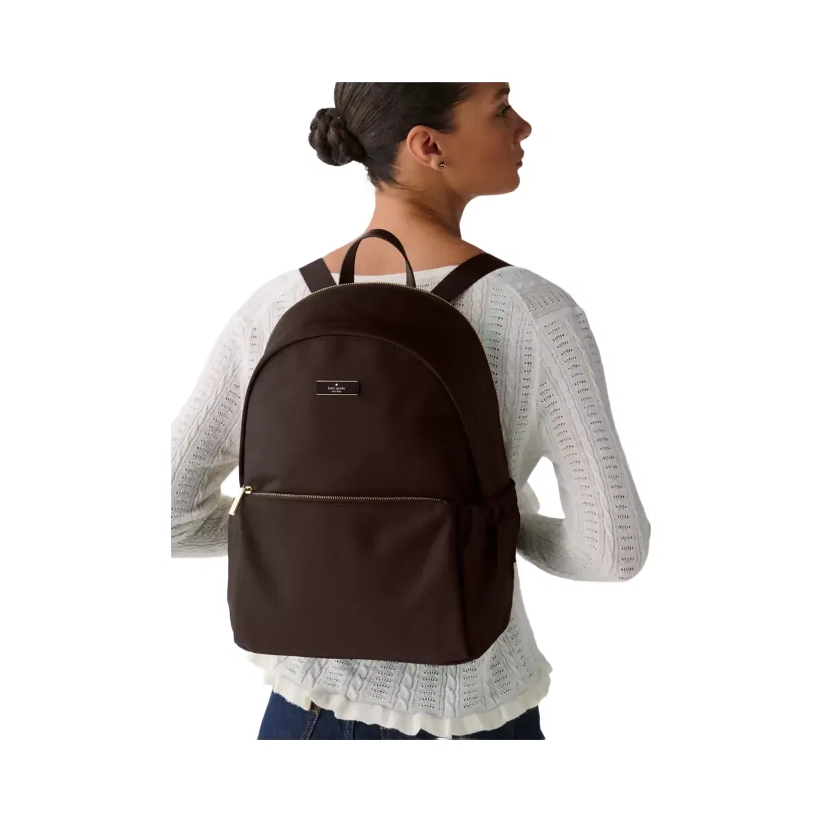 Kate Spade Carter Nylon Large Dome Backpack Hot Fudge