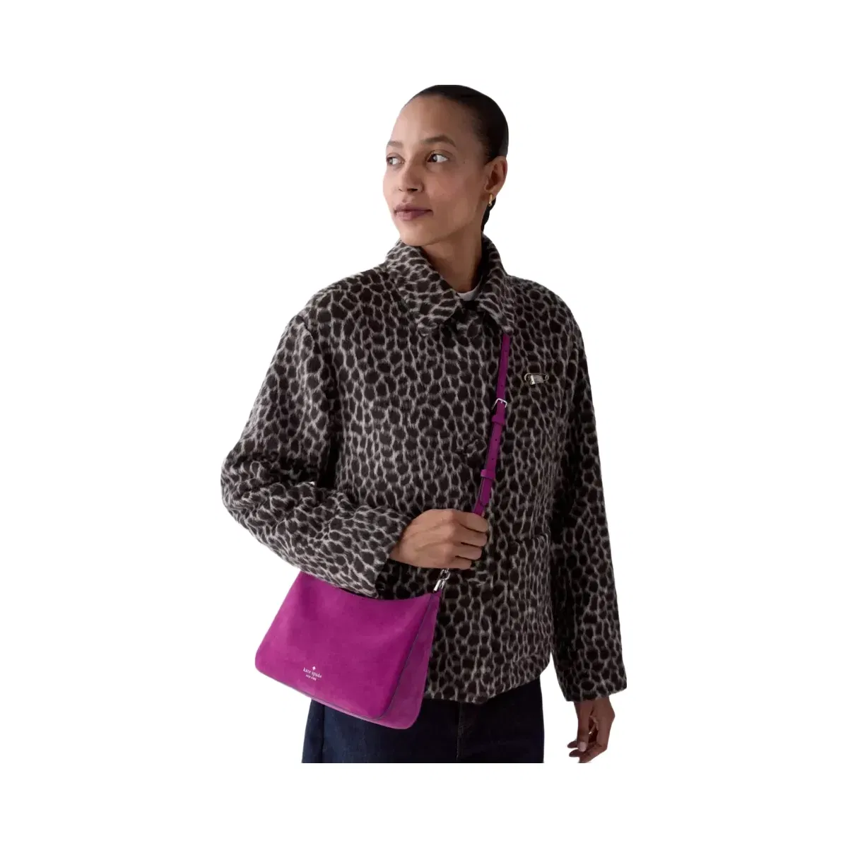 Kate Spade Margot Suede Medium Shoulder Bag Beet