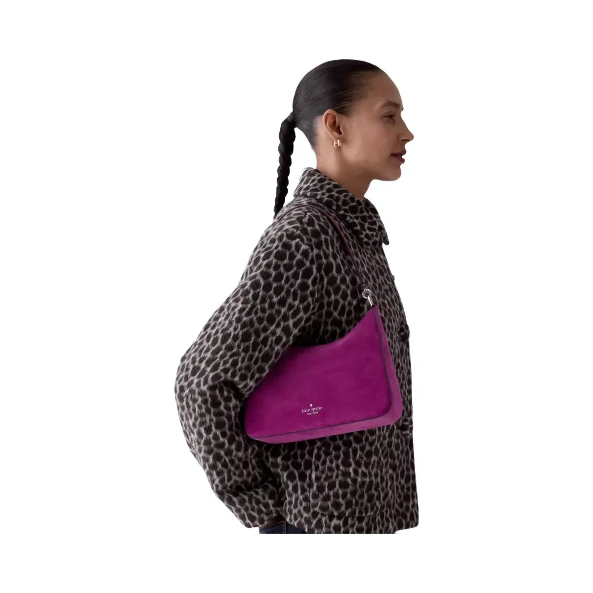 Kate Spade Margot Suede Medium Shoulder Bag Beet