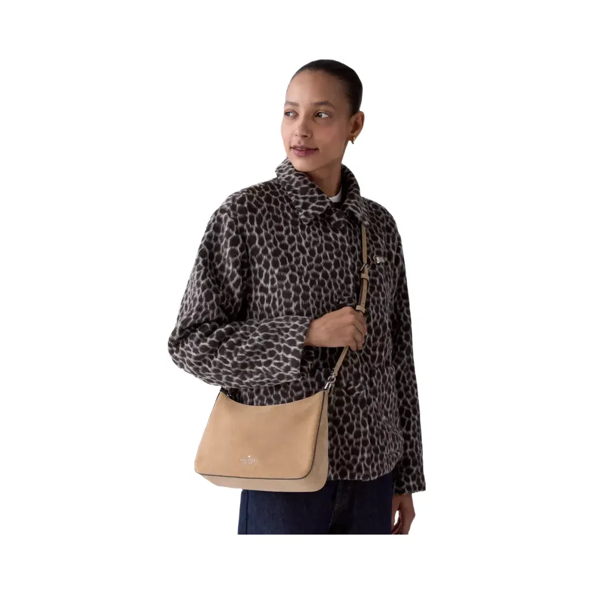 Kate Spade Margot Suede Medium Shoulder Bag Timeless Taupe