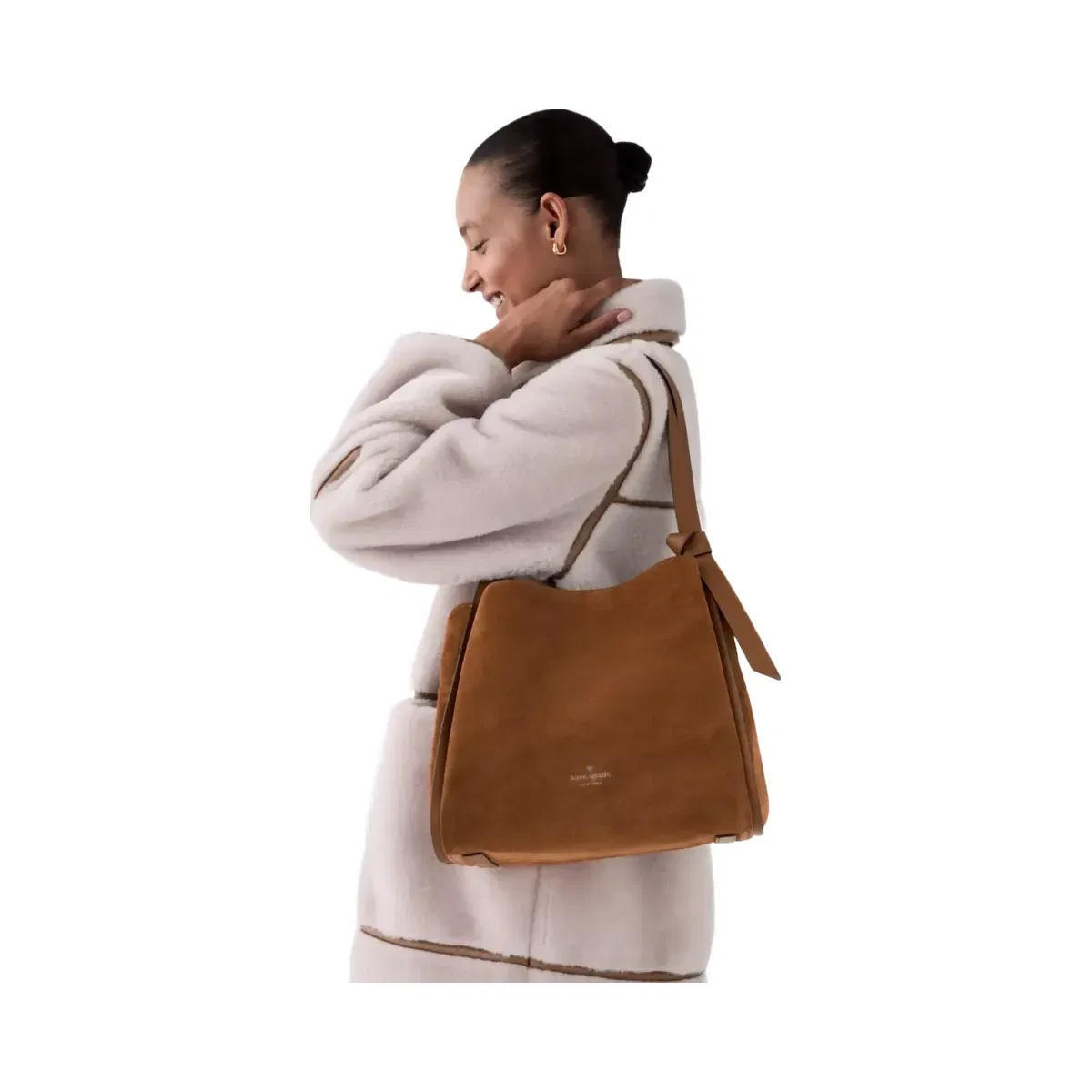 Kate Spade Knott Suede Large Carryall Warm Gingerbread