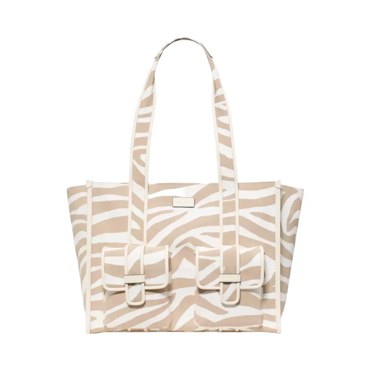 Kate Spade Kip Zebra Cargo Large Tote Bag Light Fawn Multi