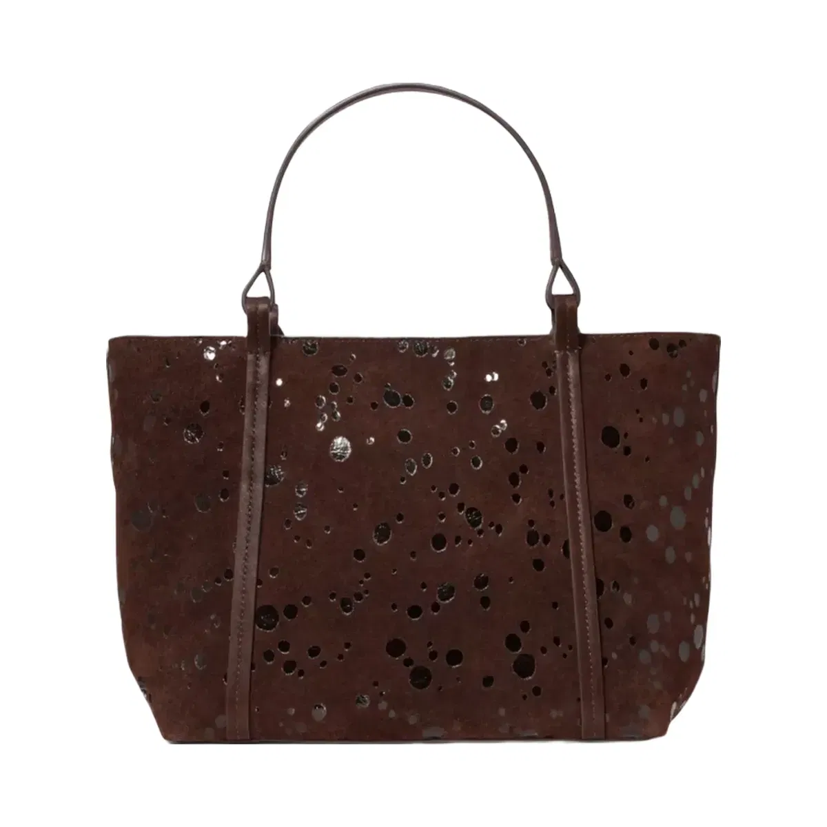 Kate Spade Marlowe Suede Dots Small Tote Bag Hot Fudge