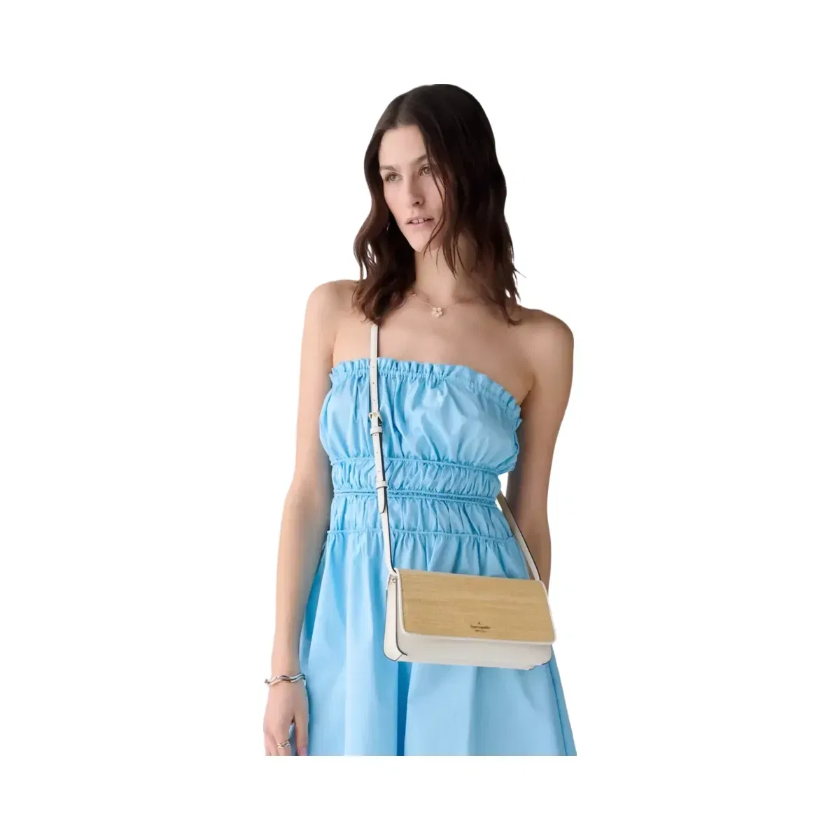 Kate Spade Ivy Straw Crossbody Bag Natural Multi
