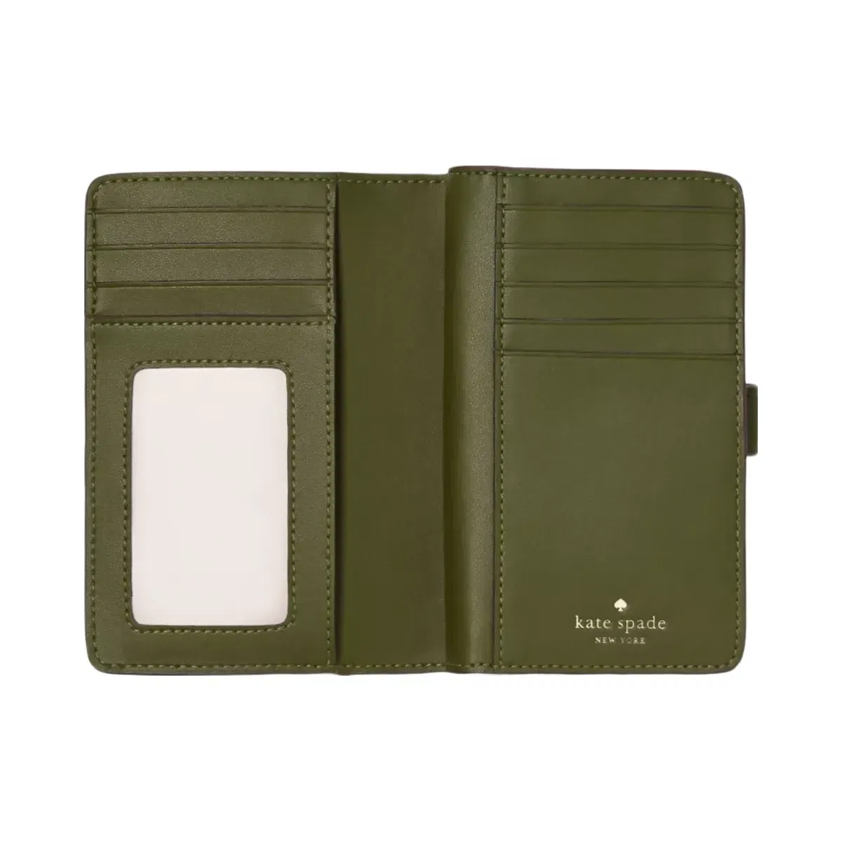 Kate Spade Croc Embossed Medium Bifold Wallet Enchanted Green