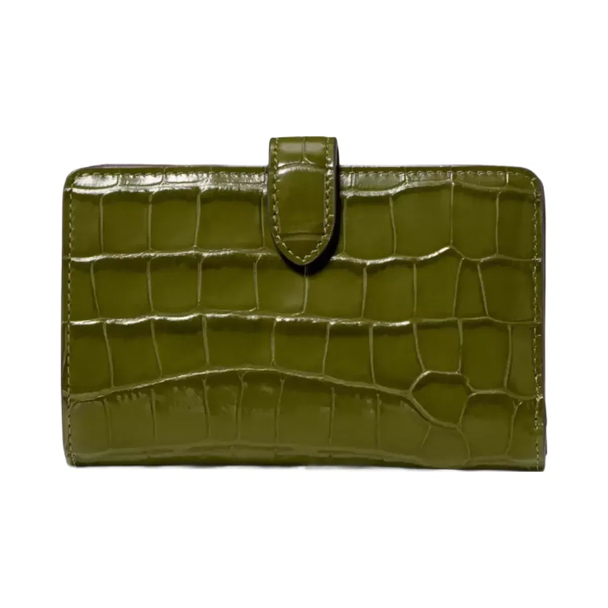 Kate Spade Croc Embossed Medium Bifold Wallet Enchanted Green