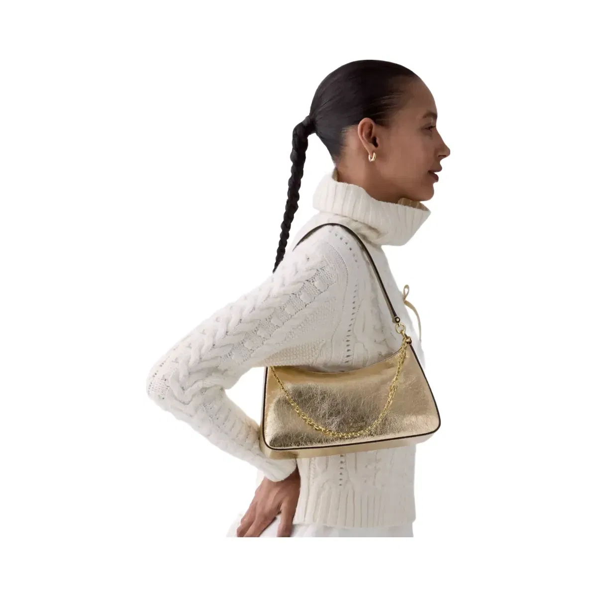 Kate Spade Margot Metallic Shoulder Bag Gold