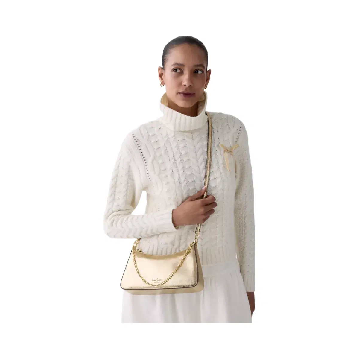 Kate Spade Margot Metallic Shoulder Bag Gold