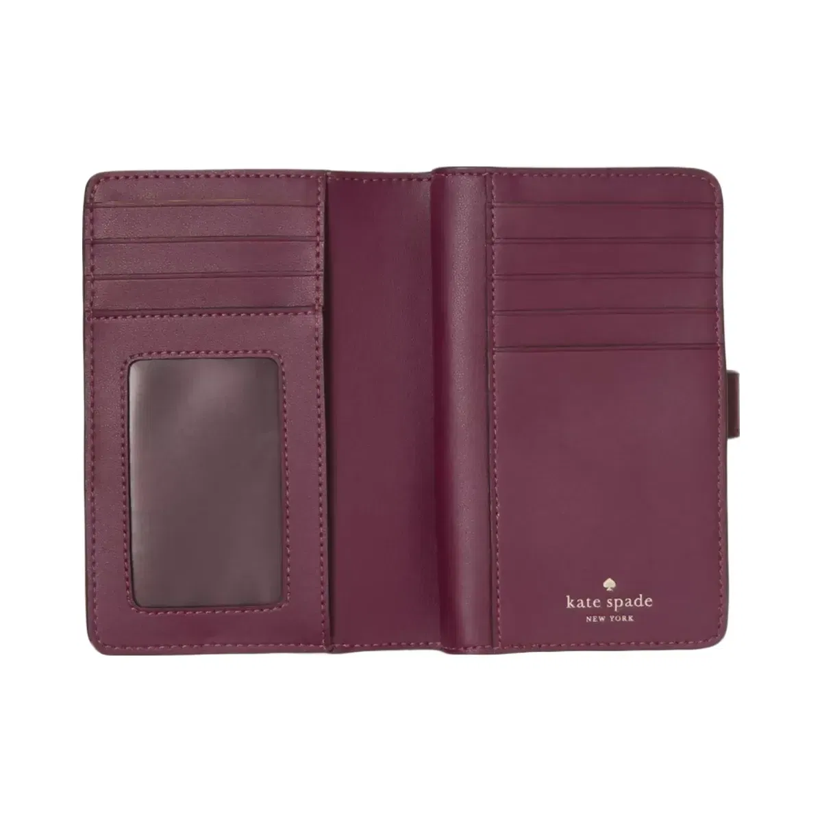 Kate Spade Croc Embossed Medium Bifold Wallet Deep Cherry