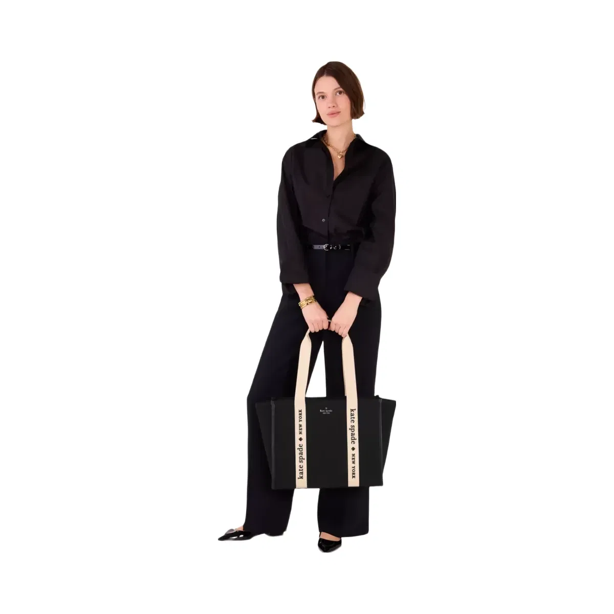 Kate Spade Kip Canvas Large Tote Bag Black