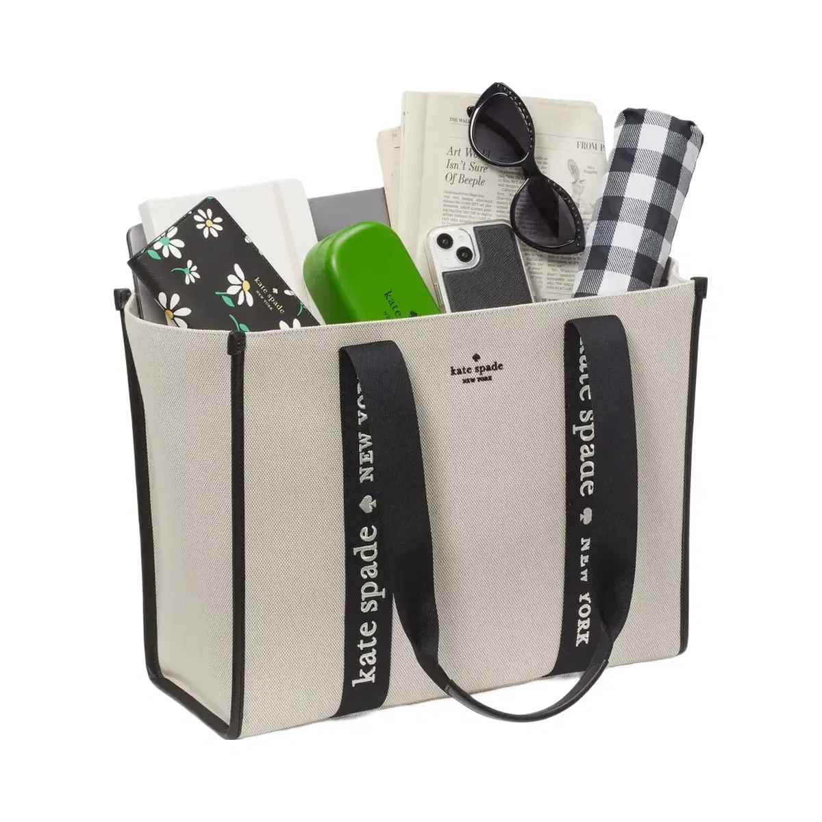 Kate Spade Kip Canvas Large Tote Bag Black