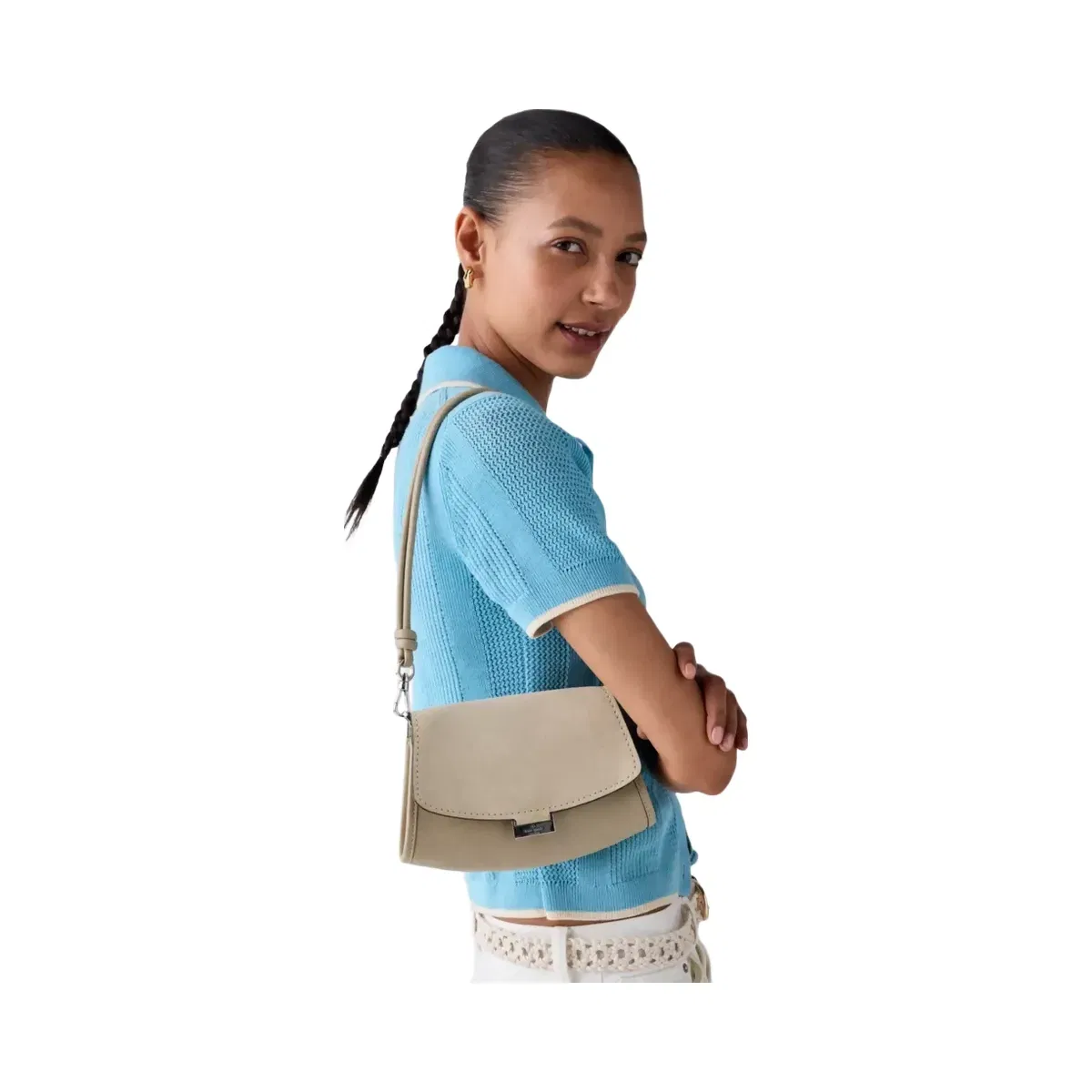 Kate Spade Ali Suede Mini Crossbody Bag Light Sand