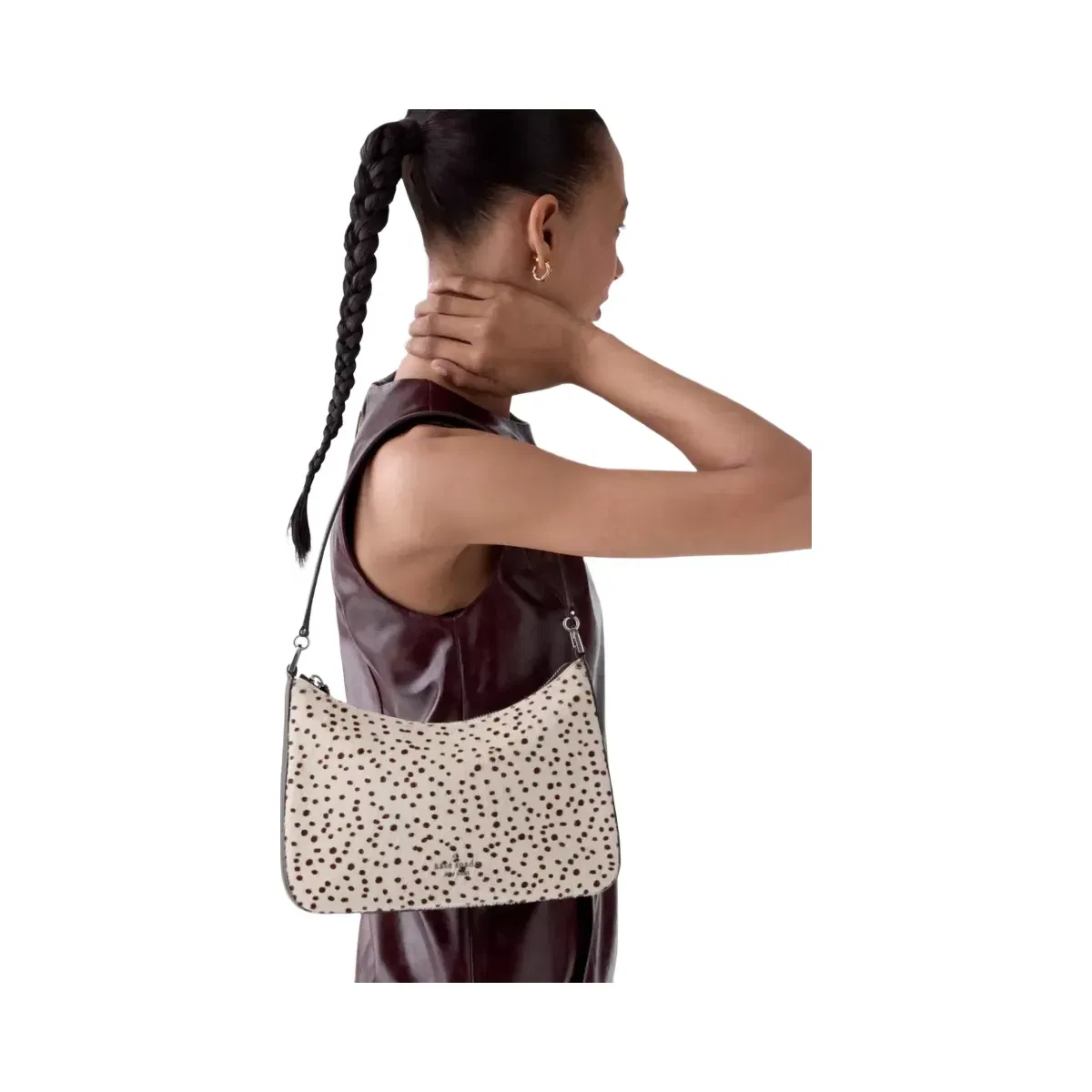 Kate Spade Margot Haircalf Medium Shoulder Bag Natural Multi