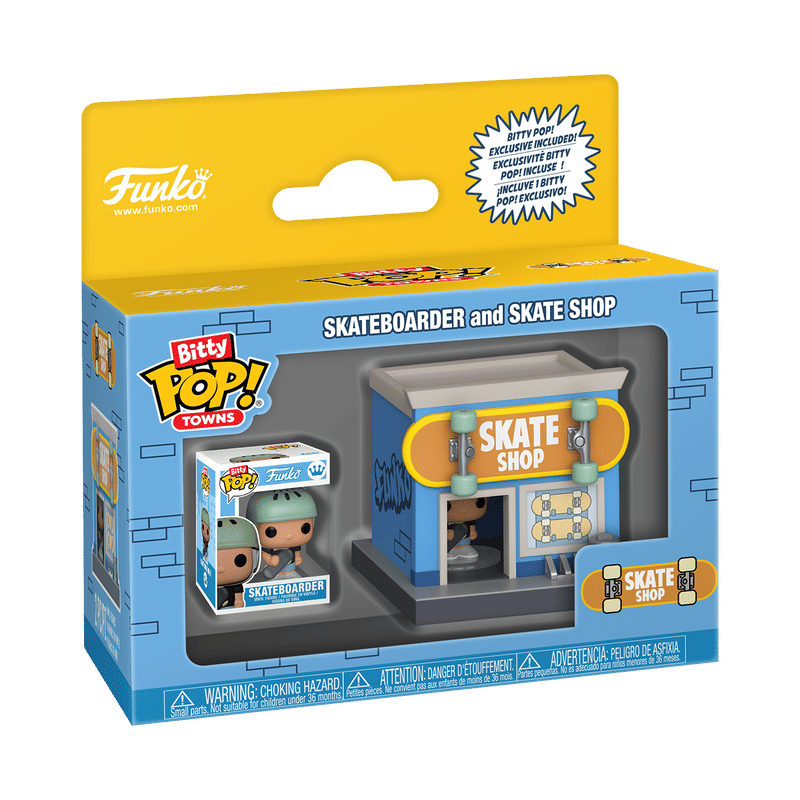 Bitty Pop! Towns Skateboarder & Skate Shop